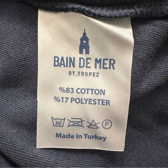 Bain De Mer Navy Blue Towelling Terry Polo Shirt SZ 3XL Resort Wear Luxury NWT - Picture 5 of 8